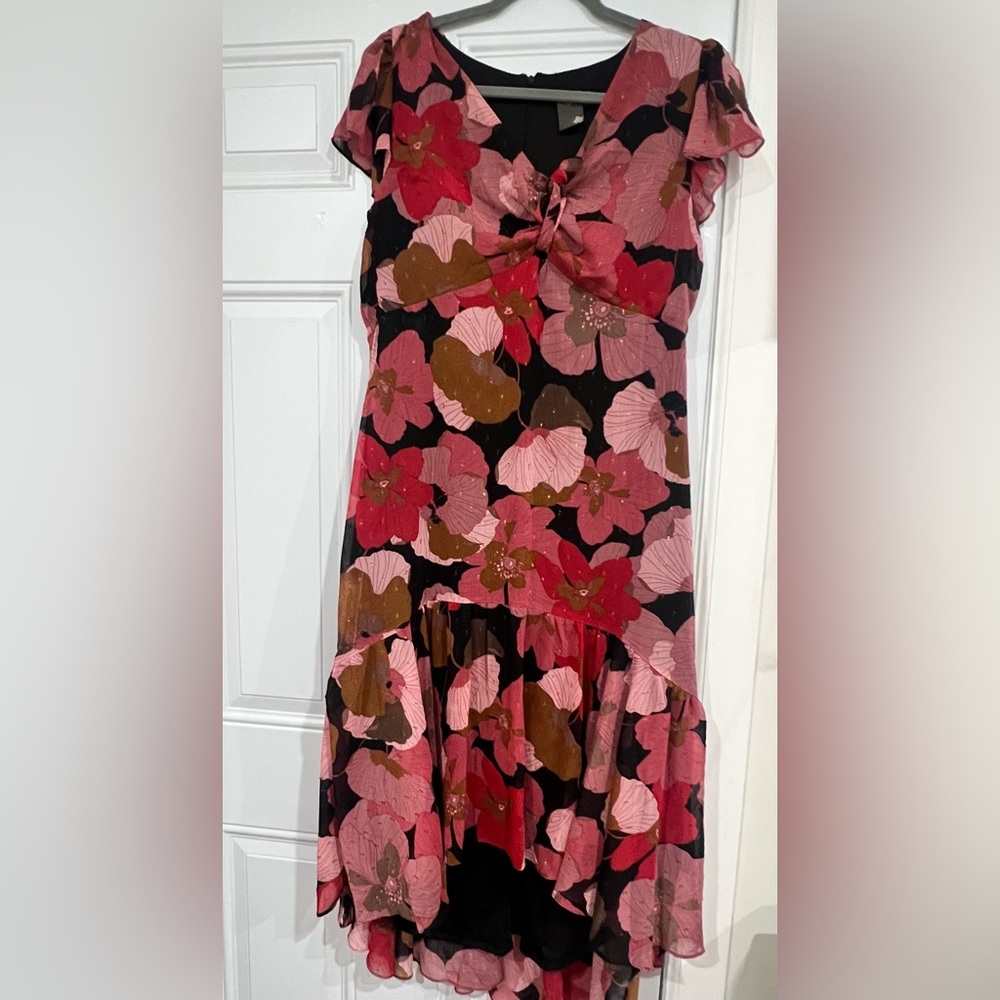 Taylor High Low Dress in Pink and Red Floral